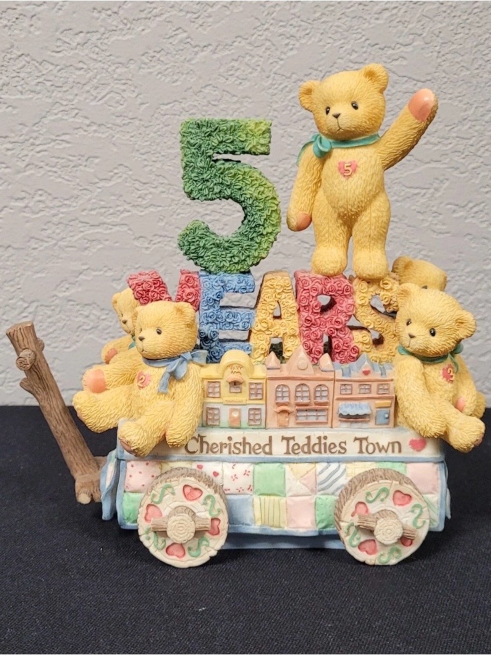 Vintage 1999 Cherished Teddies "Five Teddies On A Float" 5th Anniversary CT994